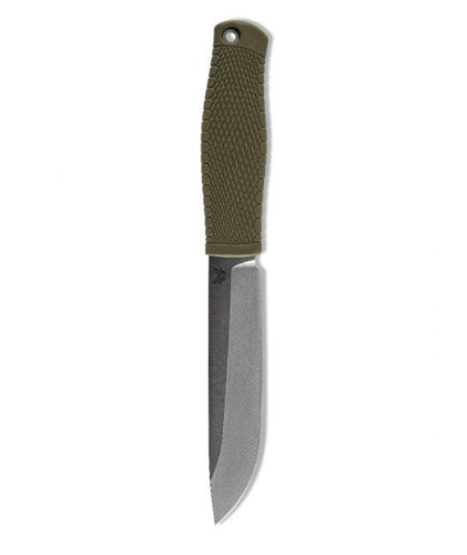 Benchmade 202 Leuku 5.19" CPM-3V Satin Plain Blade, Santoprene Handle - 202