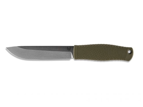 Benchmade 202 Leuku 5.19" CPM-3V Satin Plain Blade, Santoprene Handle - 202