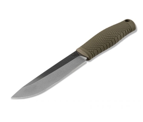 Benchmade 202 Leuku 5.19" CPM-3V Satin Plain Blade, Santoprene Handle - 202