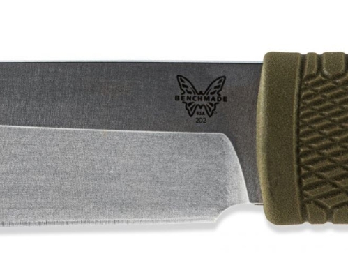 Benchmade 202 Leuku 5.19" CPM-3V Satin Plain Blade, Santoprene Handle - 202