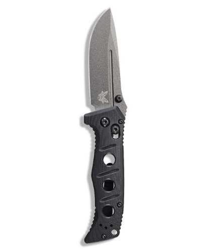 Benchmade 273GY-1 Shane Sibert Mini Adamas Folding Knife 3.25" CruWear Tungsten Gray Plain Blade, Black G10 Handles - 273GY-1
