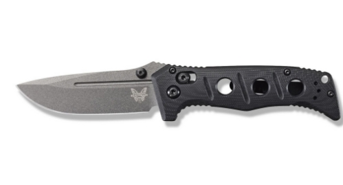 Benchmade 273GY-1 Shane Sibert Mini Adamas Folding Knife 3.25" CruWear Tungsten Gray Plain Blade, Black G10 Handles - 273GY-1