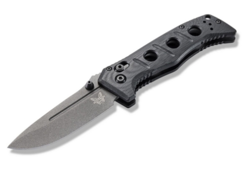 Benchmade 273GY-1 Shane Sibert Mini Adamas Folding Knife 3.25" CruWear Tungsten Gray Plain Blade, Black G10 Handles - 273GY-1