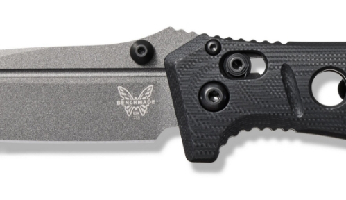 Benchmade 273GY-1 Shane Sibert Mini Adamas Folding Knife 3.25" CruWear Tungsten Gray Plain Blade, Black G10 Handles - 273GY-1