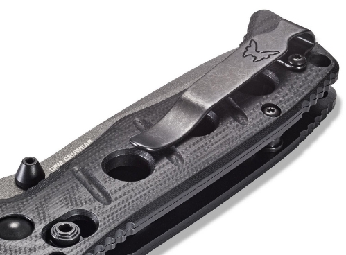 Benchmade 273GY-1 Shane Sibert Mini Adamas Folding Knife 3.25" CruWear Tungsten Gray Plain Blade, Black G10 Handles - 273GY-1