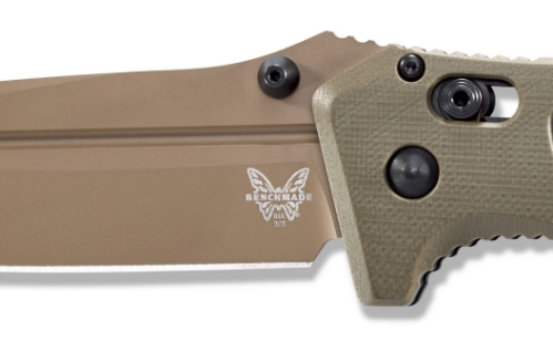 Benchmade 275FE-2 Shane Sibert Adamas Folding Knife 3.78" CruWear Flat Dark Earth Plain Blade, OD Green G10 Handles - 275FE-2