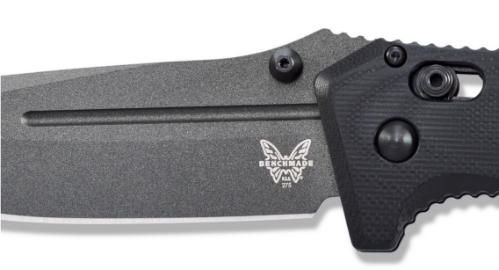 Benchmade 275GY-1 Shane Sibert Adamas Folding Knife 3.78" CruWear Tungsten Gray Plain Blade, Black G10 Handles - 275GY-1