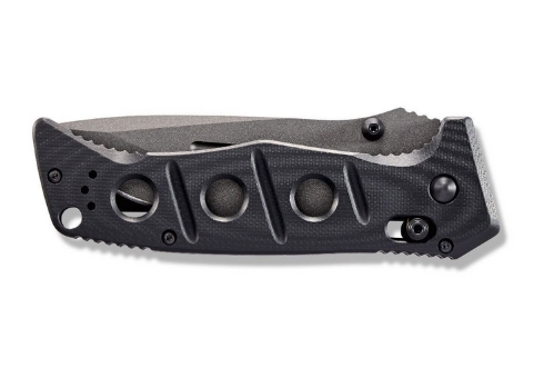 Benchmade 275GY-1 Shane Sibert Adamas Folding Knife 3.78" CruWear Tungsten Gray Plain Blade, Black G10 Handles - 275GY-1