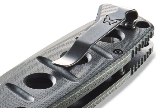 Benchmade 275GY-1 Shane Sibert Adamas Folding Knife 3.78" CruWear Tungsten Gray Plain Blade, Black G10 Handles - 275GY-1