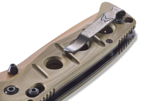 Benchmade 275SFE-2 Shane Sibert Adamas SERRATED Folding Knife 3.78" CruWear Flat Dark Earth Plain Blade, OD Green G10 Handles - 275SFE-2
