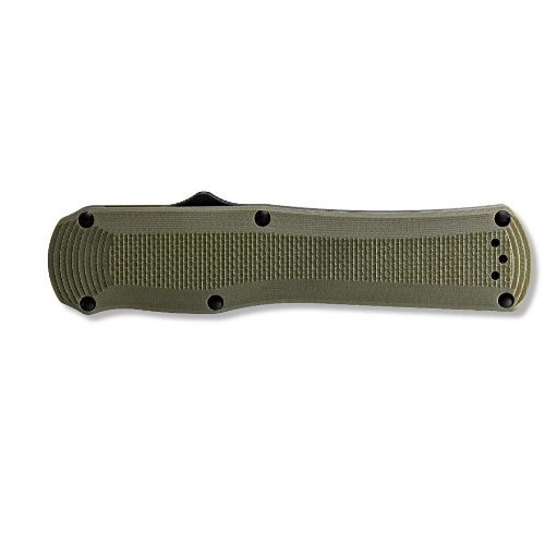 Benchmade 3400BK-1 Autocrat AUTO OTF 3.71" Black DLC Coated Finish Olive Drab Double Edge Dagger Knife - 3400BK-1
