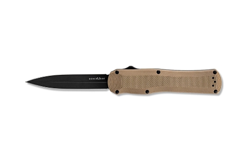 Benchmade 3400BK-2 Autocrat AUTO OTF 3.71" Black DLC Coated Finish Coyote Brown Double Edge Dagger Knife - 3400BK-2