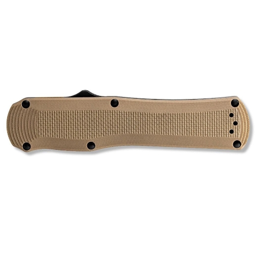 Benchmade 3400BK-2 Autocrat AUTO OTF 3.71" Black DLC Coated Finish Coyote Brown Double Edge Dagger Knife - 3400BK-2