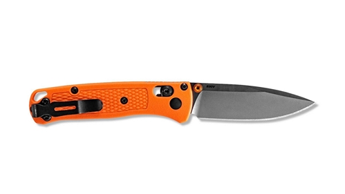Benchmade 533 Mini Bugout AXIS Folding Knife 2.82" S30V Satin Plain Blade Orange Grivory Handle - 533