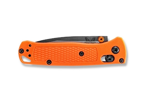 Benchmade 533 Mini Bugout AXIS Folding Knife 2.82" S30V Satin Plain Blade Orange Grivory Handle - 533