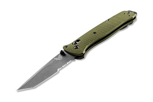 Benchmade 537SGY-1 Bailout Woodland Green Serrated CPM-M4 Blade 3.38" Ultralight Knife  - 537SGY-1