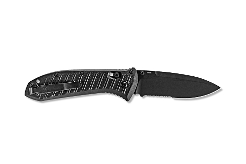 Benchmade 570SBK-1 Black Presidio II Folding Knife 3.72" Satin S30V Serrated Blade Black Molded CF-Elite Handle - 570SBK-1