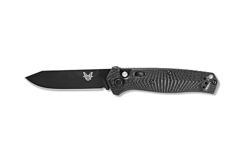 Benchmade 8551BK Mediator AUTO Folding Knife 3.3" Black Blade Black G10 Chevron Pattern Handles - 8551BK