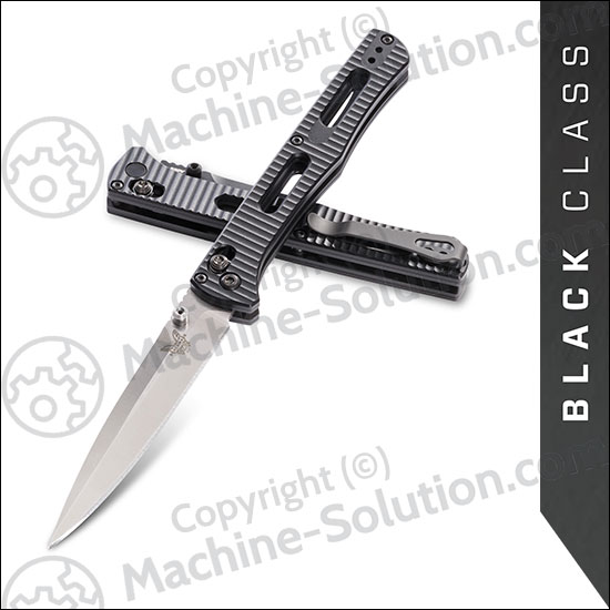  Benchmade 417 Fact Folding Knife 3.95" S30V Satin Plain Blade, Black Aluminum Handles