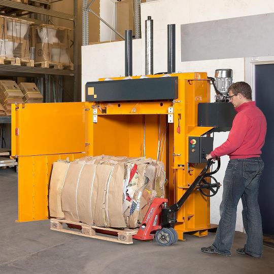 Bramidan B20 Commercial Level Cardboard Box Vertical Baler 208/230/480 Volt 3 Phase - B20