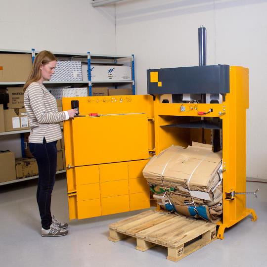 Bramidan B4 Entry Level Cardboard Box Vertical Baler 110V, 60 Hz, 1 Phase - B4