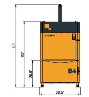 Bramidan B4 Entry Level Cardboard Box Vertical Baler 110V, 60 Hz, 1 Phase - B4