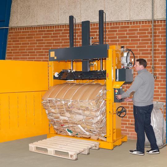 Bramidan B6030 Commercial Level Cardboard Box Vertical Baler 208/230/480 Volt 3 Phase - B6030