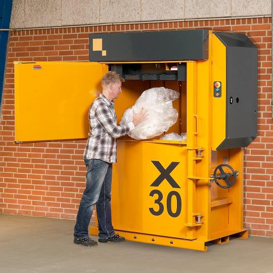 Bramidan X30 Commercial Level Cardboard Box Vertical Baler 208/230/480 Volt 3 Phase - X30
