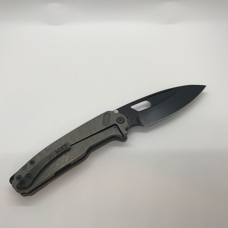 Medford Infraction S35VN 3.25" Blade Gun Grip Gray Tumbled Spring, PVD Clip, PVD Breaker, PVD Hardware MK031SPQ-01TM-SPCP-BP - MK031SPQ-01TM-SPCP-BP