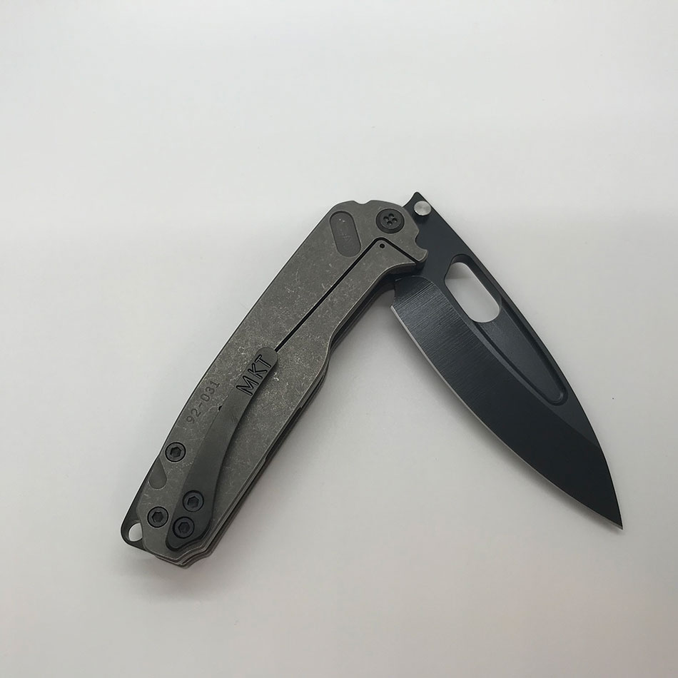 Medford Infraction S35VN 3.25" Blade Gun Grip Gray Tumbled Spring, PVD Clip, PVD Breaker, PVD Hardware MK031SPQ-01TM-SPCP-BP - MK031SPQ-01TM-SPCP-BP