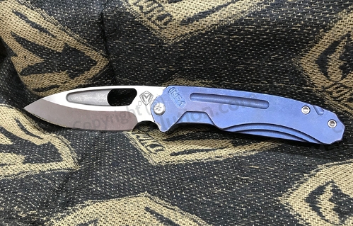 Medford Infraction 3.25" D2 Blade TI ANO BLUE Handle MK031STQ-37A2-SSCS-Q4 - MK031STQ-37A2-SSCS-Q4