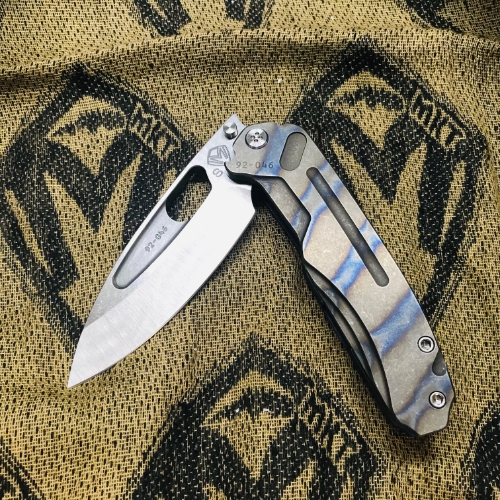 Medford Infraction Tiger Stripe S35VN 3.25" Flamed Handle ANO Blue Spring Tactical Knife Serial 92-046 - MK031STQ-03A1-SSCF-Q4 92-046