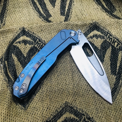 Medford Infraction Tiger Stripe S35VN 3.25" Flamed Handle ANO Blue Spring Tactical Knife Serial 92-046 - MK031STQ-03A1-SSCF-Q4 92-046
