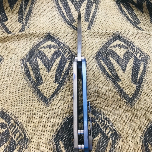Medford Infraction Tiger Stripe S35VN 3.25" Flamed Handle ANO Blue Spring Tactical Knife Serial 92-046 - MK031STQ-03A1-SSCF-Q4 92-046