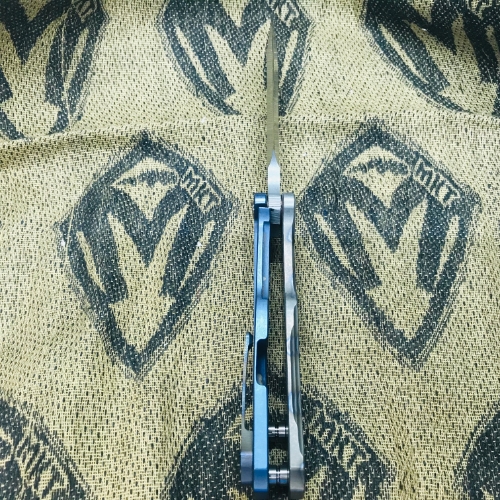 Medford Infraction Tiger Stripe S35VN 3.25" Flamed Handle ANO Blue Spring Tactical Knife Serial 92-046 - MK031STQ-03A1-SSCF-Q4 92-046