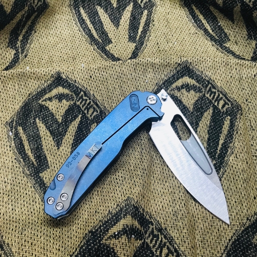 Medford Infraction Tiger Stripe S35VN 3.25" Flamed Handle ANO Blue Spring Tactical Knife Serial 92-058 - MK031STQ-03A1-SSCF-Q4 92-058