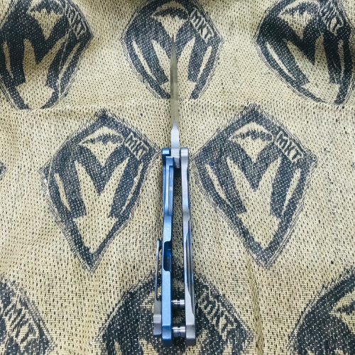 Medford Infraction Tiger Stripe S35VN 3.25" Flamed Handle ANO Blue Spring Tactical Knife Serial 92-058 - MK031STQ-03A1-SSCF-Q4 92-058