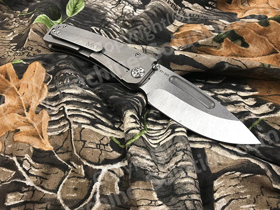 Medford Marauder S35VN 3.75" Laser Pattern Knife Titanium Handles MK007STD-01TM-SSCS-BN - MK007STD-01TM-SSCS-BN