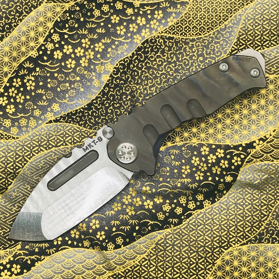 Medford Micro Praetorian T S35VN 2.8" Tiger Stripe Handle Blue Spring Folding Knife Serial Number 95-057