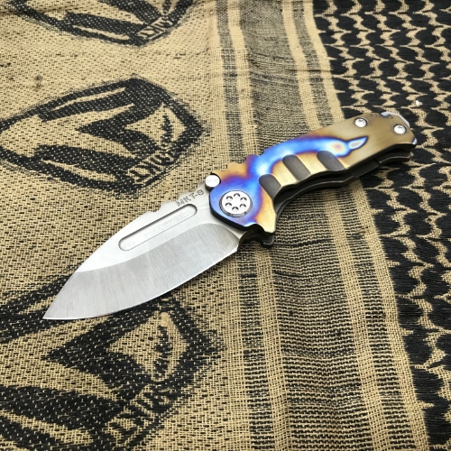 Medford Micro Praetorian T S35VN Vulcan 2.8" Flamed Polished Handle Bronze Spring Folding Knife Serial Number 93-039 - MK008SVD-03A1 serial 93-039