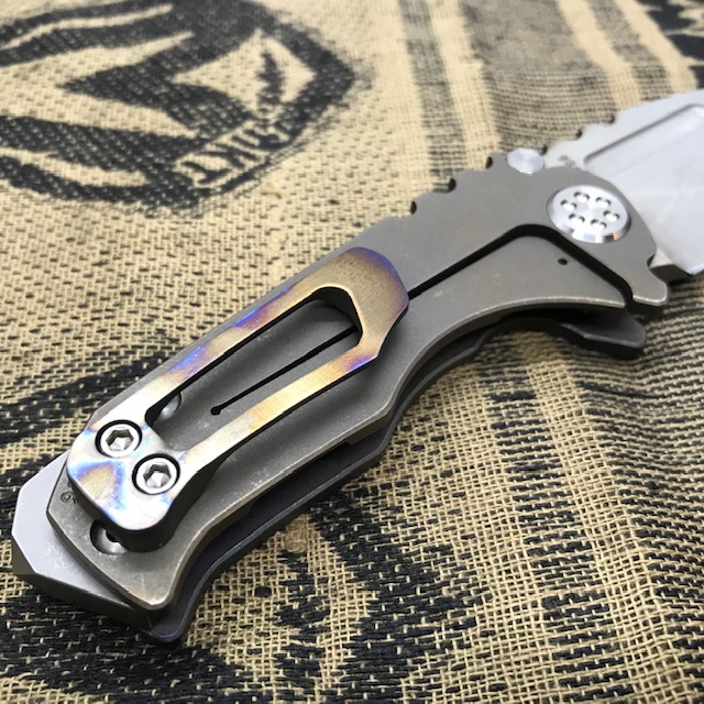 Medford Micro Praetorian T S35VN Vulcan 2.8" Flamed Polished Handle Bronze Spring Folding Knife Serial Number 93-039 - MK008SVD-03A1 serial 93-039