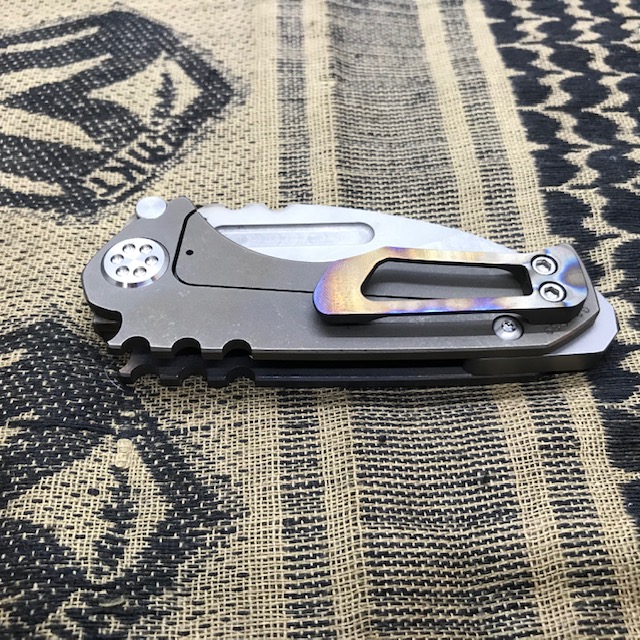 Medford Micro Praetorian T S35VN Vulcan 2.8" Flamed Polished Handle Bronze Spring Folding Knife Serial Number 93-039 - MK008SVD-03A1 serial 93-039