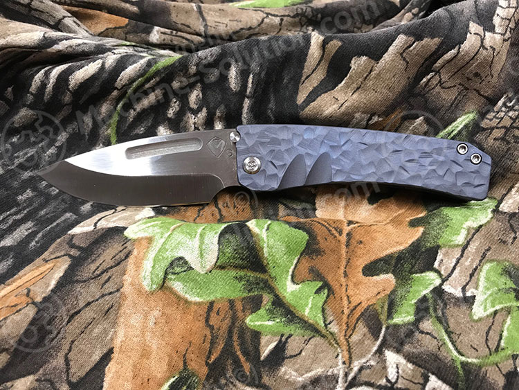 Medford Midi Marauder S35VN Limited Edition Satin Blade Hammered Bead Blasted Blue Folding Knife MK033SSTD-37A2-SSCS-Q4 - MK033SSTD-37A2-SSCS-Q4
