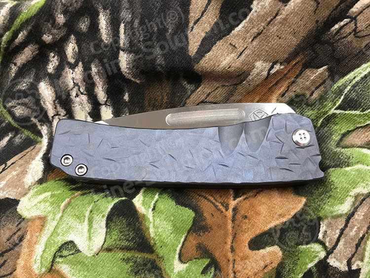 Medford Midi Marauder S35VN Limited Edition Satin Blade Hammered Bead Blasted Blue Folding Knife MK033SSTD-37A2-SSCS-Q4 - MK033SSTD-37A2-SSCS-Q4