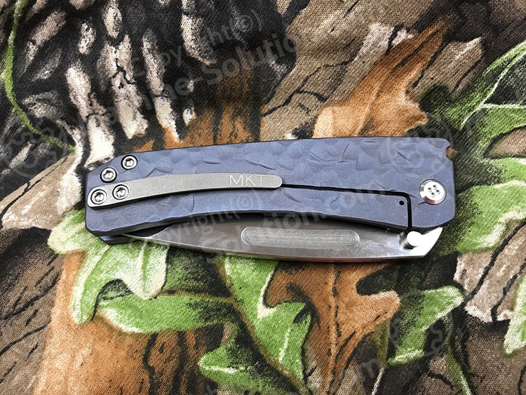 Medford Midi Marauder S35VN Limited Edition Satin Blade Hammered Bead Blasted Blue Folding Knife MK033SSTD-37A2-SSCS-Q4 - MK033SSTD-37A2-SSCS-Q4