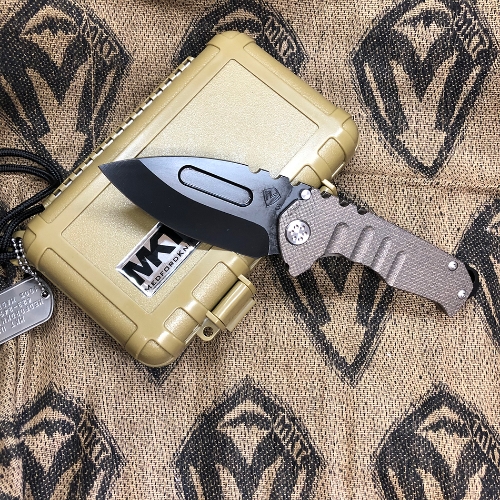 Medford Praetorian Genesis T 3V 3.3" Chain Mail Handle Bronze Spring Tactical Knife Serial 92-054 