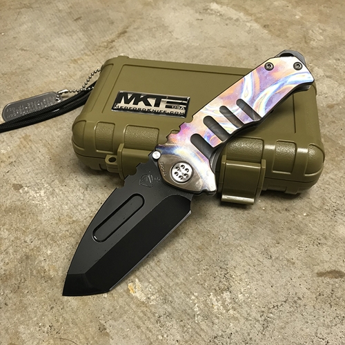 Medford Praetorian Genesis T 3V 3.3" Faced Flamed Handle Bronze Spring Tactical Knife Serial 97-062 - MK0293JT-03A1-SSCF-BP 97-062