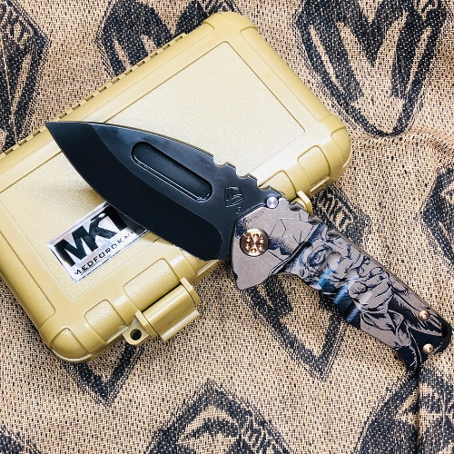 Medford Praetorian Genesis T 3V 3.3" Uncle Sam Handle Bronze Spring Tactical Knife Serial 92-053