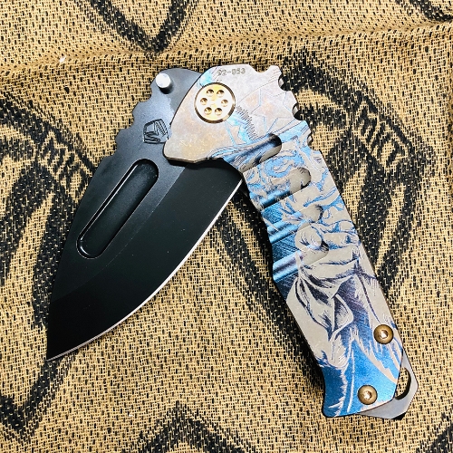 Medford Praetorian Genesis T 3V 3.3" Uncle Sam Handle Bronze Spring Tactical Knife Serial 92-053 - MK0293JD-36A1-T1CP-BP