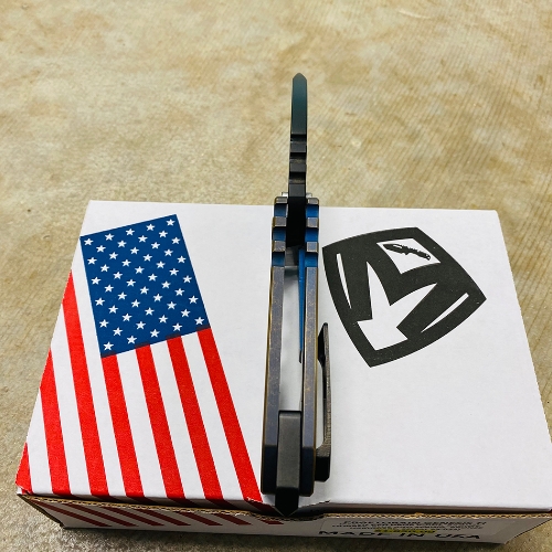 Medford Praetorian Genesis TI S35VN PVD Drop Point 3.75" Bank Scroll Filigree Knife Serial 02-024 - MK202SPD-37A2-T1CP-BP 02-024